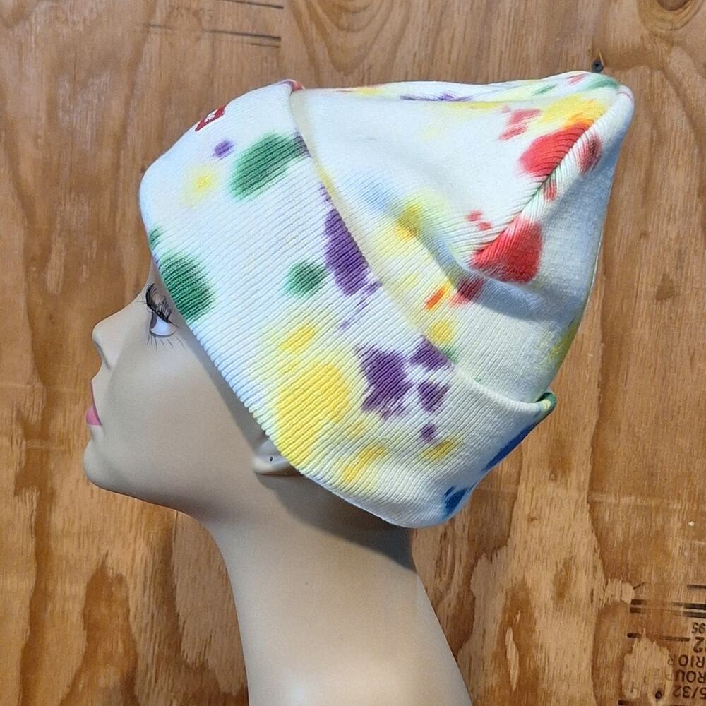 Supreme Splatter Dyed Beanie 'White' | Men's One Size Outdoor Streetwear Skater - Picture 4 of 8